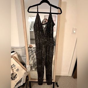 Veronica M - Black and white print skinny leg jumpsuit